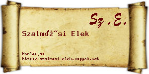 Szalmási Elek névjegykártya